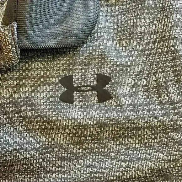 Under Armour UA Polo Shirt Youth Boys Size Large Gray Stretch - Picture 3 of 6